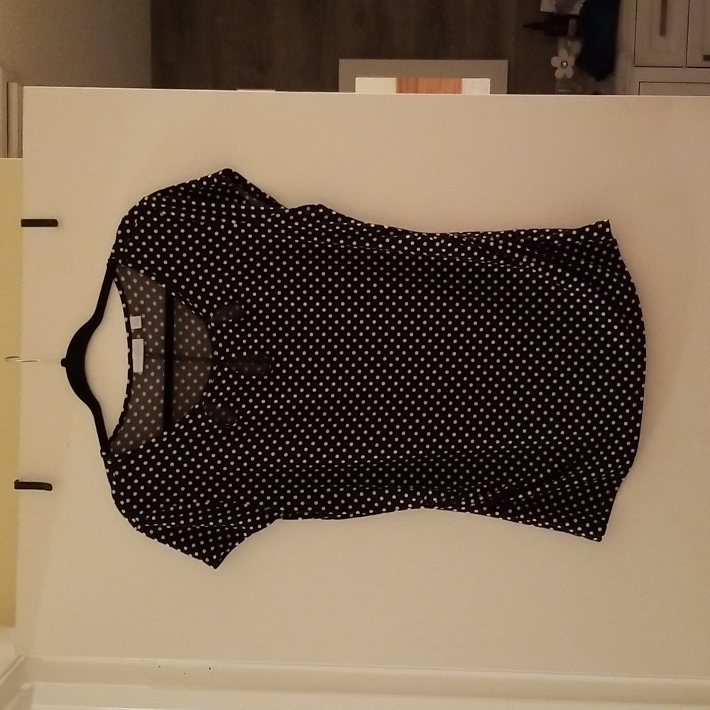 New York &Company black and white polka dot blouse